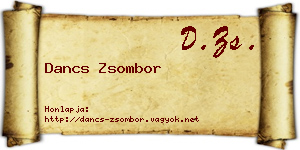 Dancs Zsombor névjegykártya